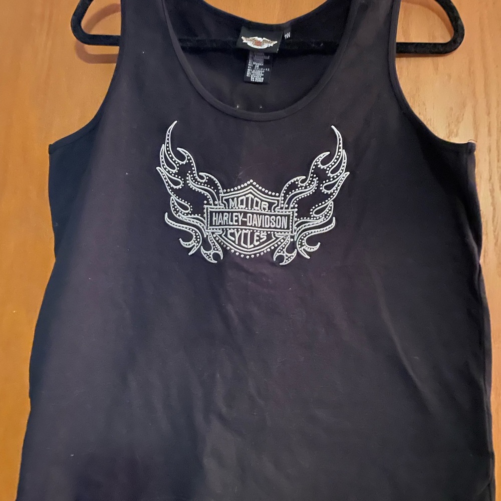 Harley-Davidson Black Cotton Blend Top